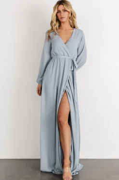 Discount Baltic Born Breanne Faux Wrap Maxi Dress | Light Blue LightBlue