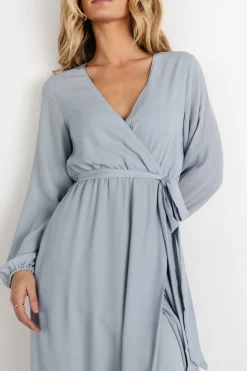 Discount Baltic Born Breanne Faux Wrap Maxi Dress | Light Blue LightBlue
