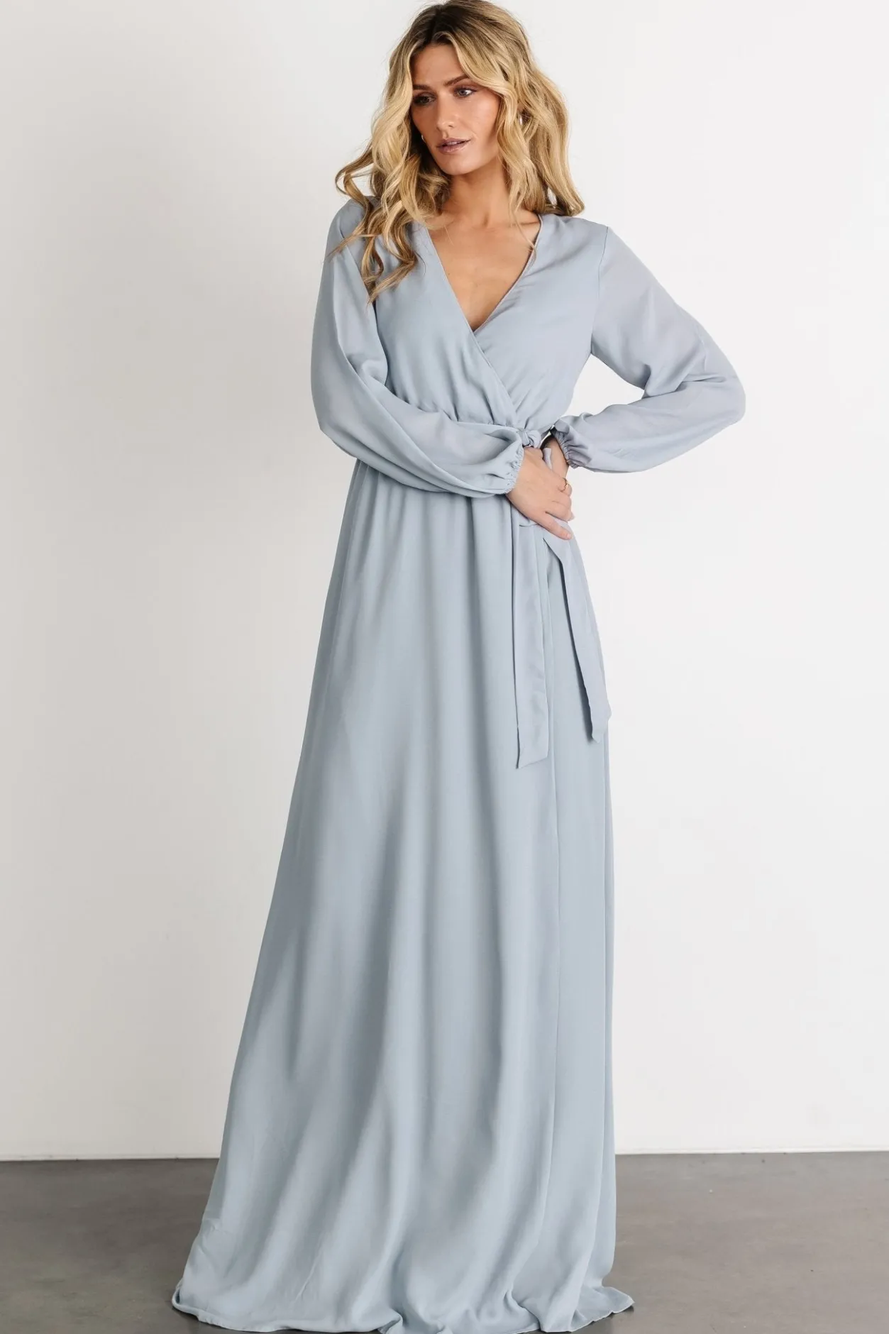 Discount Baltic Born Breanne Faux Wrap Maxi Dress | Light Blue LightBlue