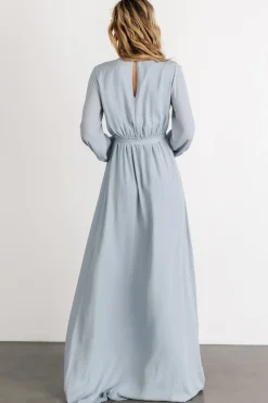 Discount Baltic Born Breanne Faux Wrap Maxi Dress | Light Blue LightBlue