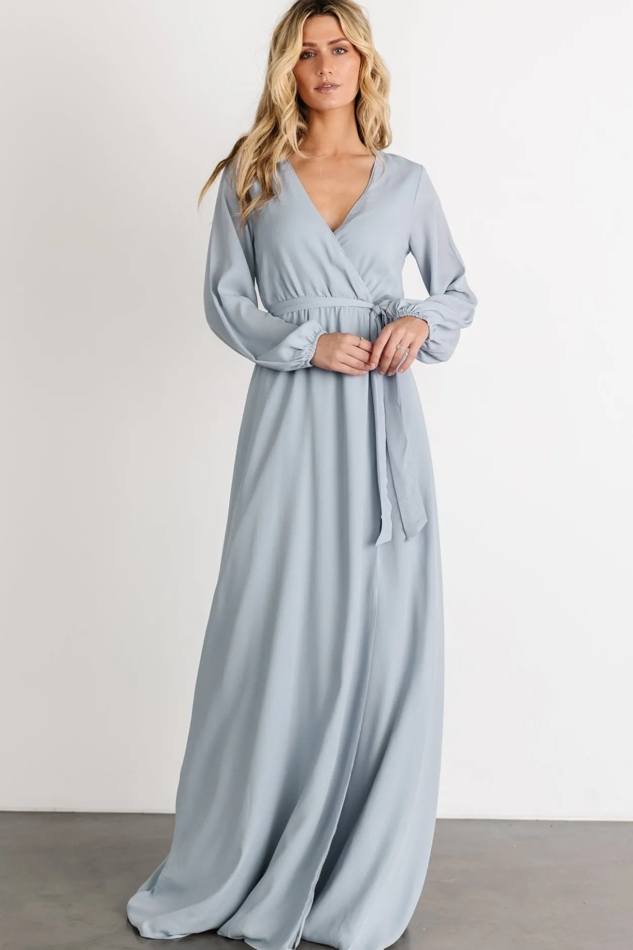 Discount Baltic Born Breanne Faux Wrap Maxi Dress | Light Blue LightBlue