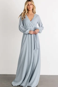 Discount Baltic Born Breanne Faux Wrap Maxi Dress | Light Blue LightBlue