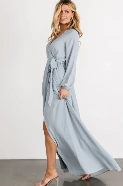 Discount Baltic Born Breanne Faux Wrap Maxi Dress | Light Blue LightBlue