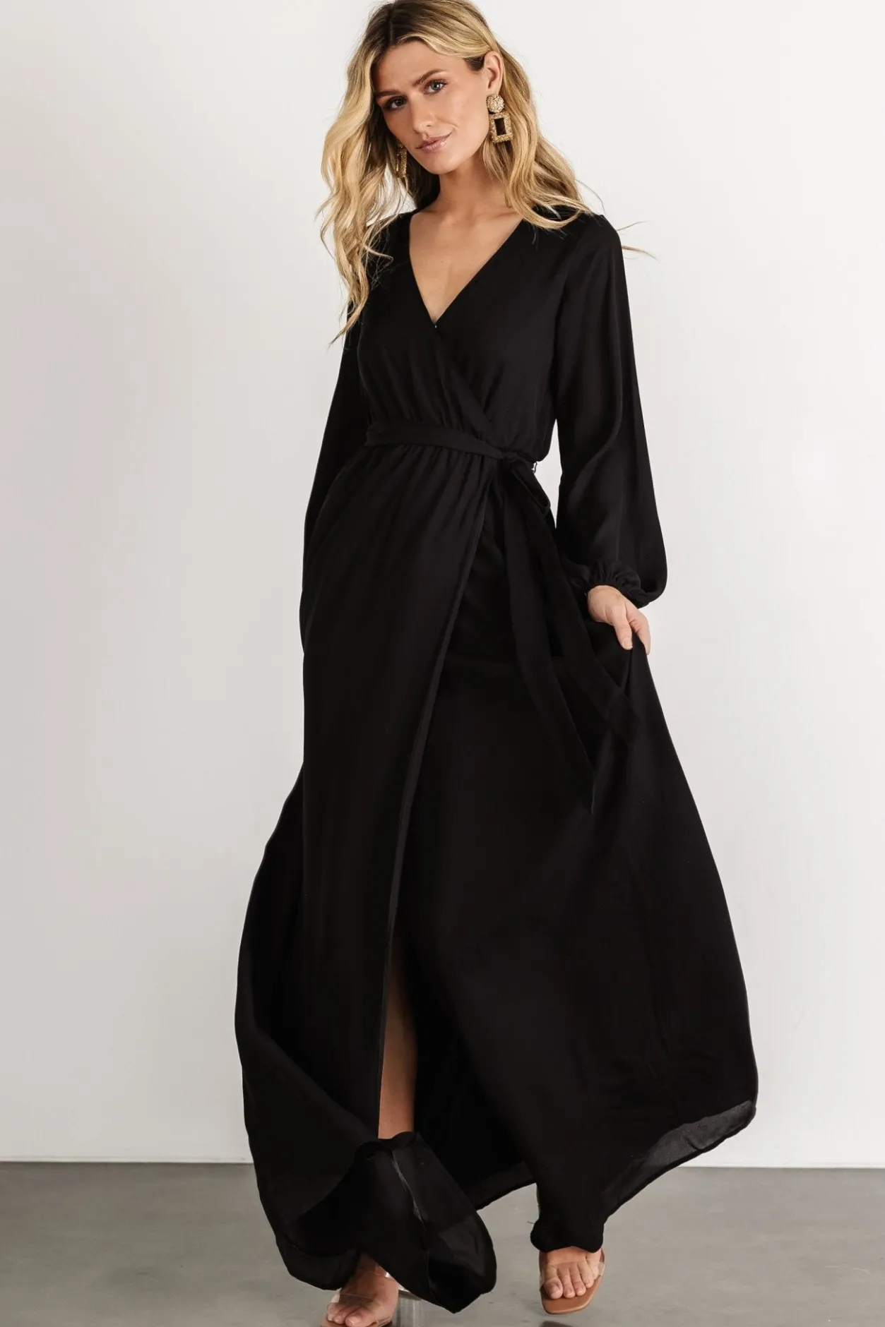 Outlet Baltic Born Breanne Faux Wrap Maxi Dress | Black