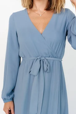 Outlet Baltic Born Breanne Faux Wrap Maxi Dress | Slate Blue SlateBlue