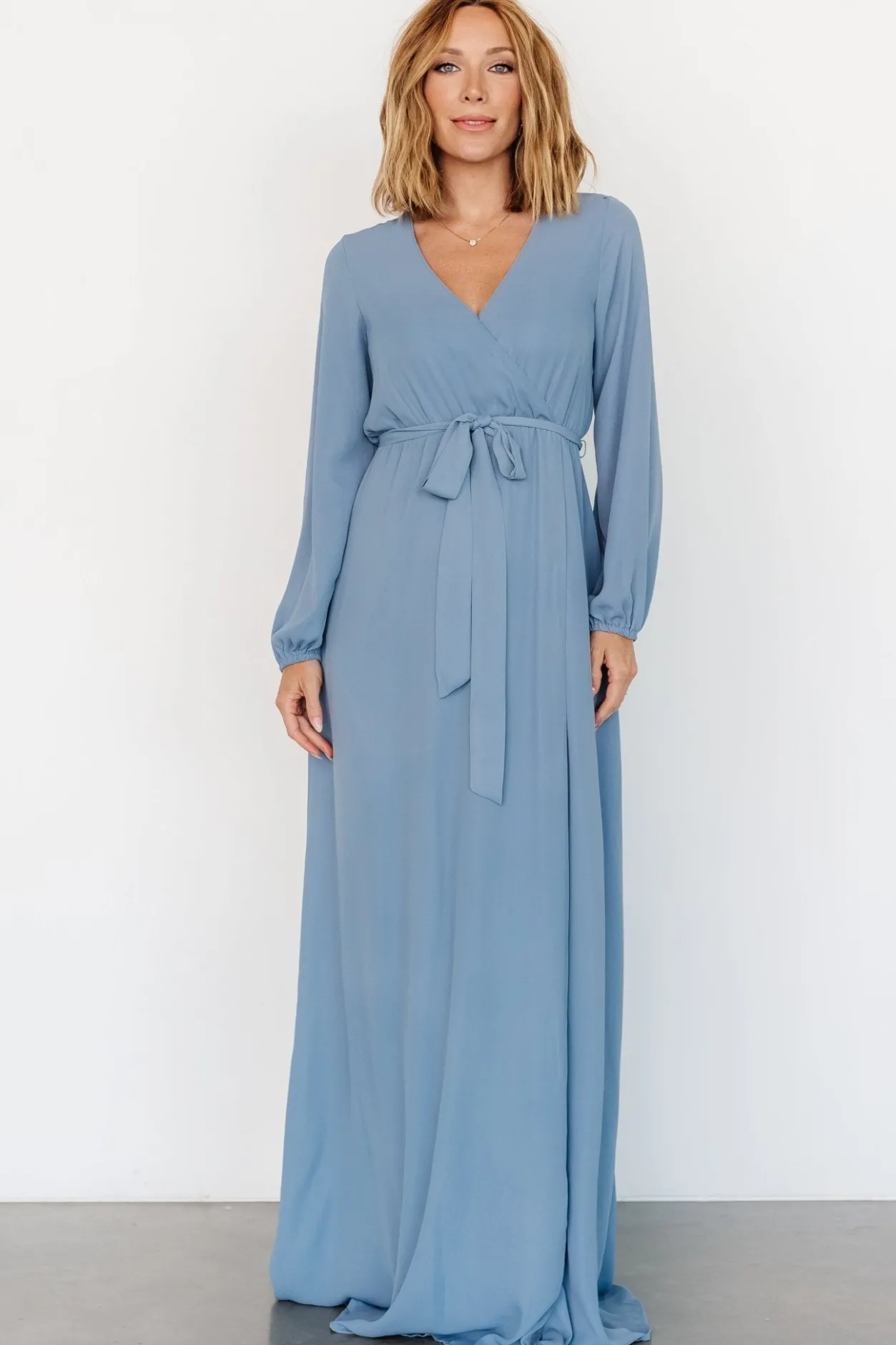 Outlet Baltic Born Breanne Faux Wrap Maxi Dress | Slate Blue SlateBlue