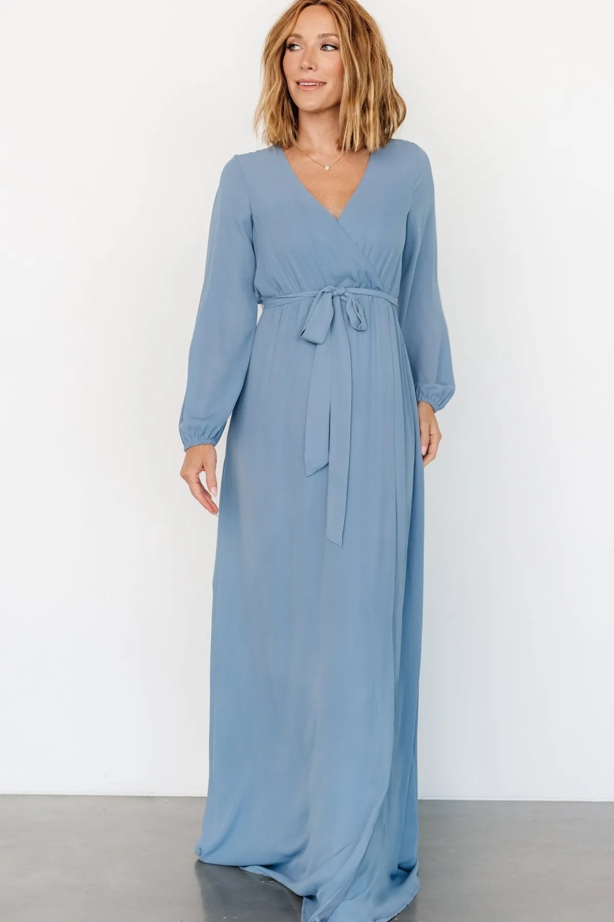 Outlet Baltic Born Breanne Faux Wrap Maxi Dress | Slate Blue SlateBlue