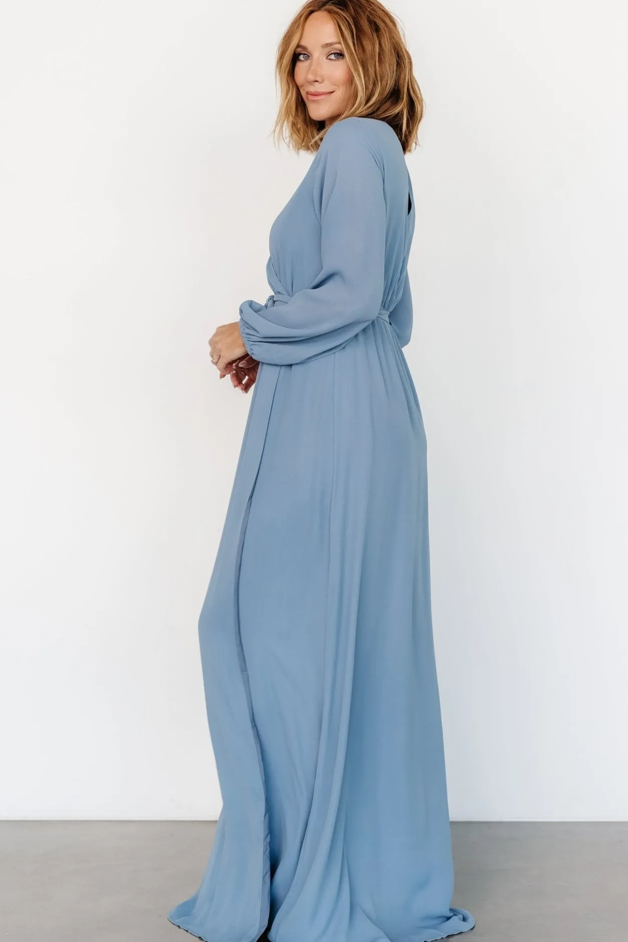 Outlet Baltic Born Breanne Faux Wrap Maxi Dress | Slate Blue SlateBlue