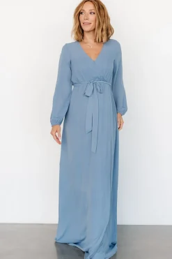 Outlet Baltic Born Breanne Faux Wrap Maxi Dress | Slate Blue SlateBlue