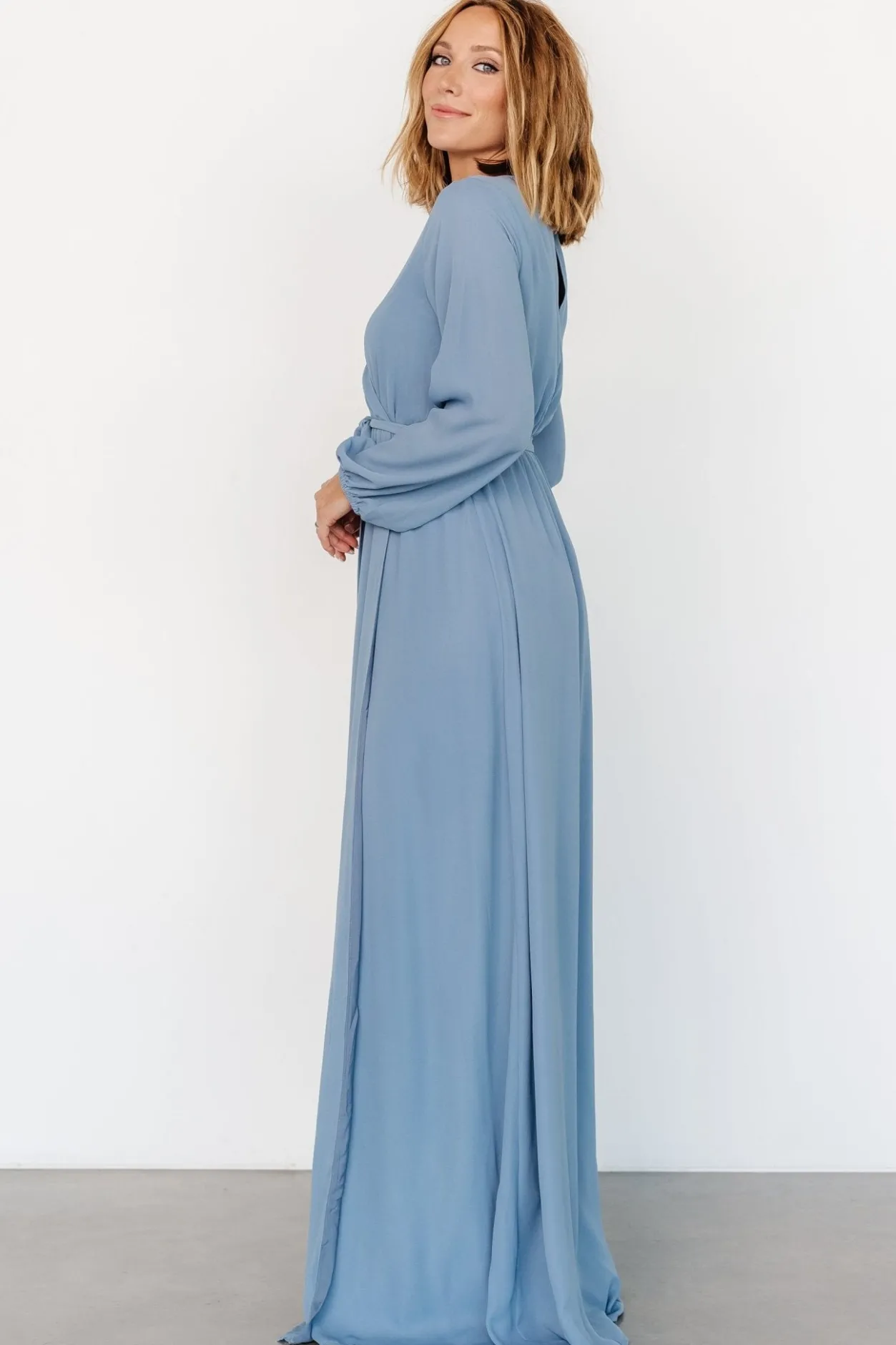 Outlet Baltic Born Breanne Faux Wrap Maxi Dress | Slate Blue SlateBlue