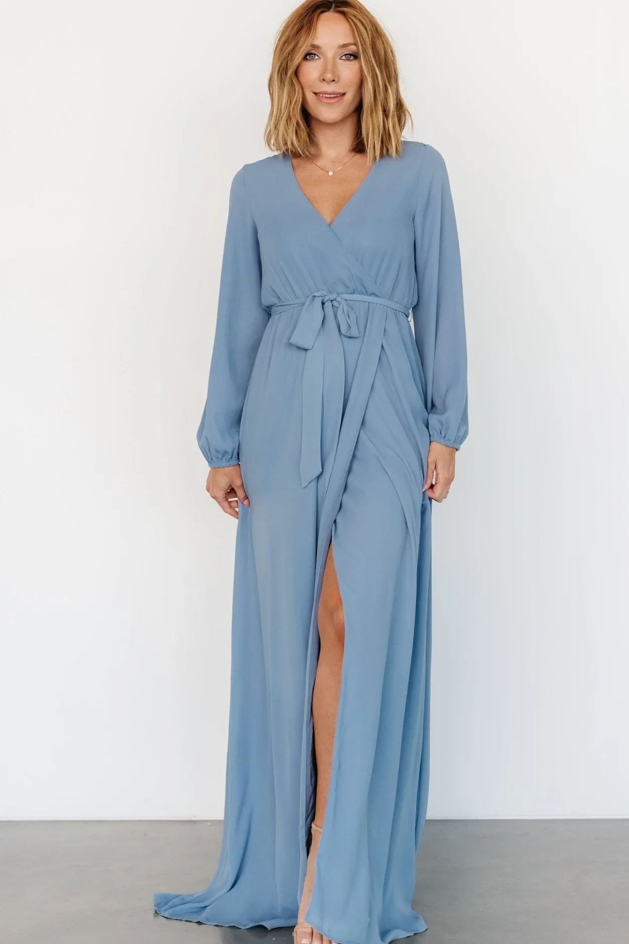 Outlet Baltic Born Breanne Faux Wrap Maxi Dress | Slate Blue SlateBlue