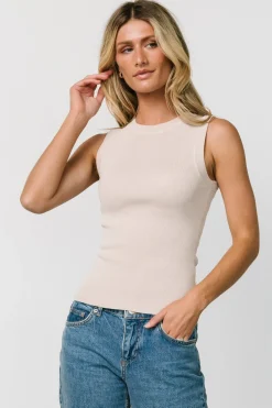 Outlet Baltic Born Bree Knit Tank Top | Oatmeal