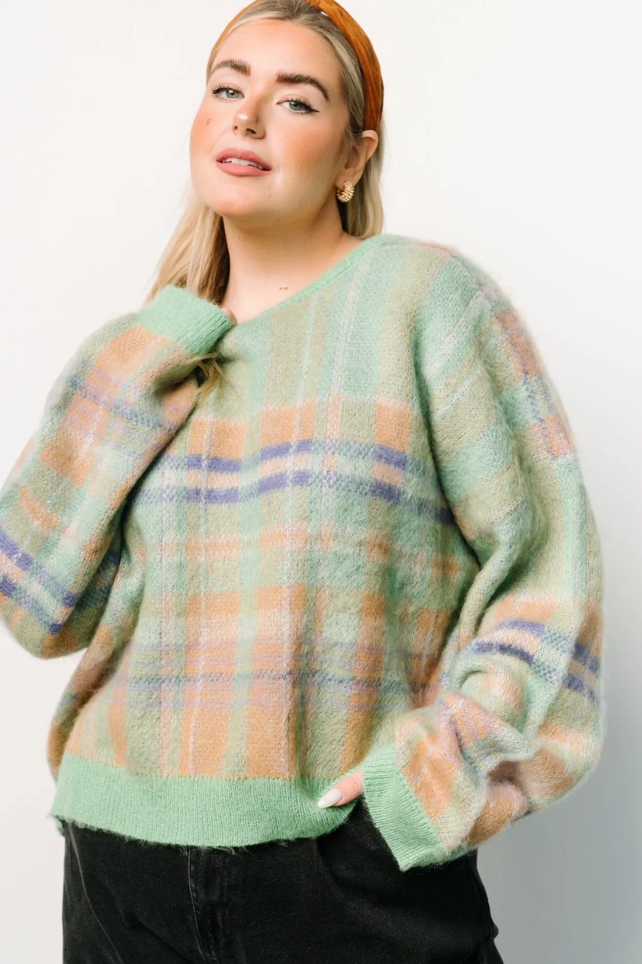 Sale Baltic Born Brentridge Plaid Sweater | Green Multi GreenMulti