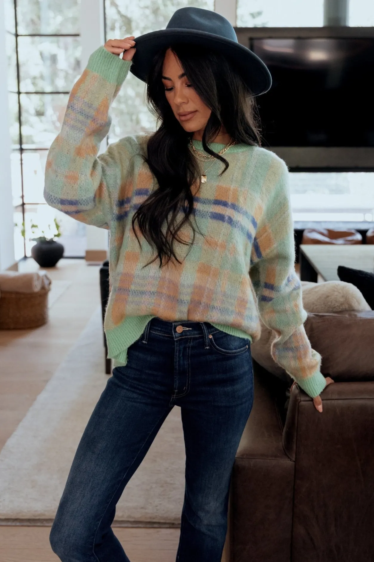 Sale Baltic Born Brentridge Plaid Sweater | Green Multi GreenMulti