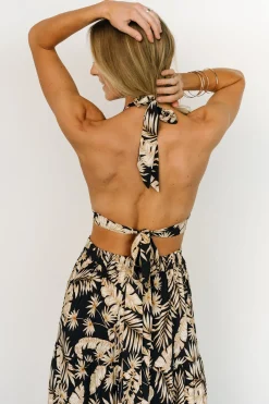 New Baltic Born Brett Halter Maxi Dress | Navy Print NavyPrint
