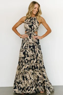 New Baltic Born Brett Halter Maxi Dress | Navy Print NavyPrint