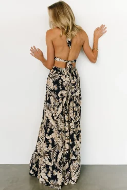 New Baltic Born Brett Halter Maxi Dress | Navy Print NavyPrint