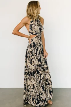 New Baltic Born Brett Halter Maxi Dress | Navy Print NavyPrint