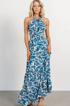 Online Baltic Born Brett Halter Maxi Dress | Cobalt Print CobaltPrint