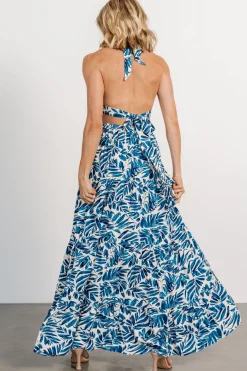 Online Baltic Born Brett Halter Maxi Dress | Cobalt Print CobaltPrint