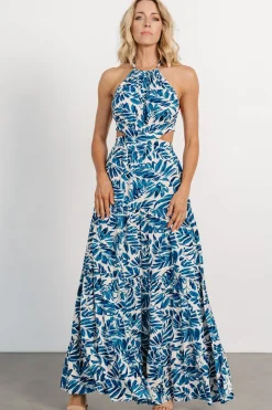 Online Baltic Born Brett Halter Maxi Dress | Cobalt Print CobaltPrint