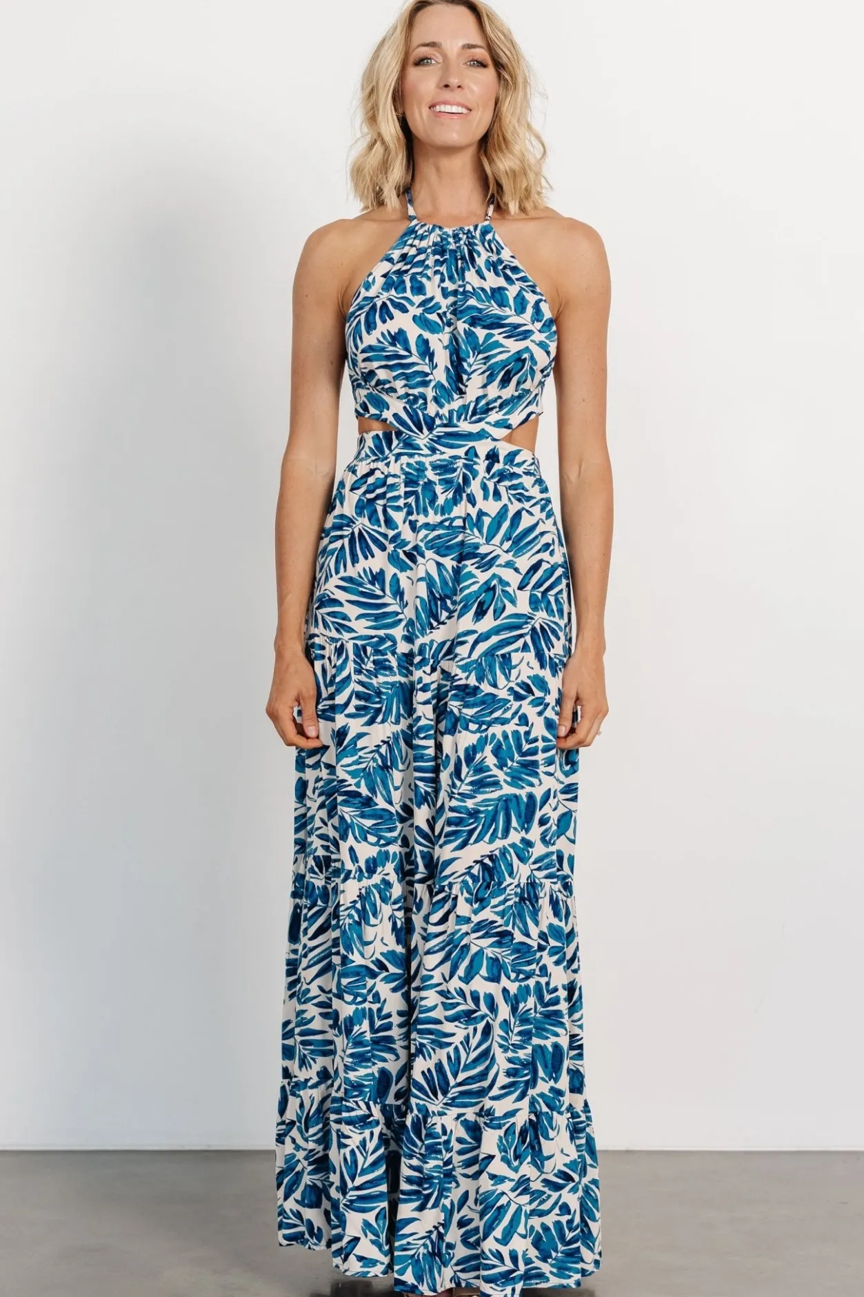 Online Baltic Born Brett Halter Maxi Dress | Cobalt Print CobaltPrint