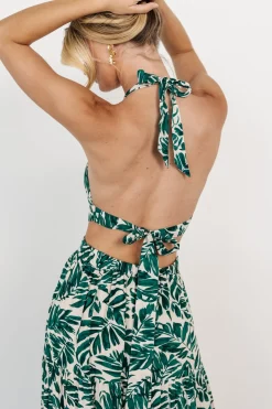 New Baltic Born Brett Halter Maxi Dress | Palm Green Print PalmGreenPrint