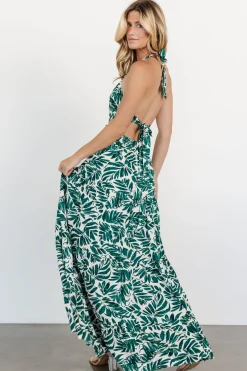 New Baltic Born Brett Halter Maxi Dress | Palm Green Print PalmGreenPrint