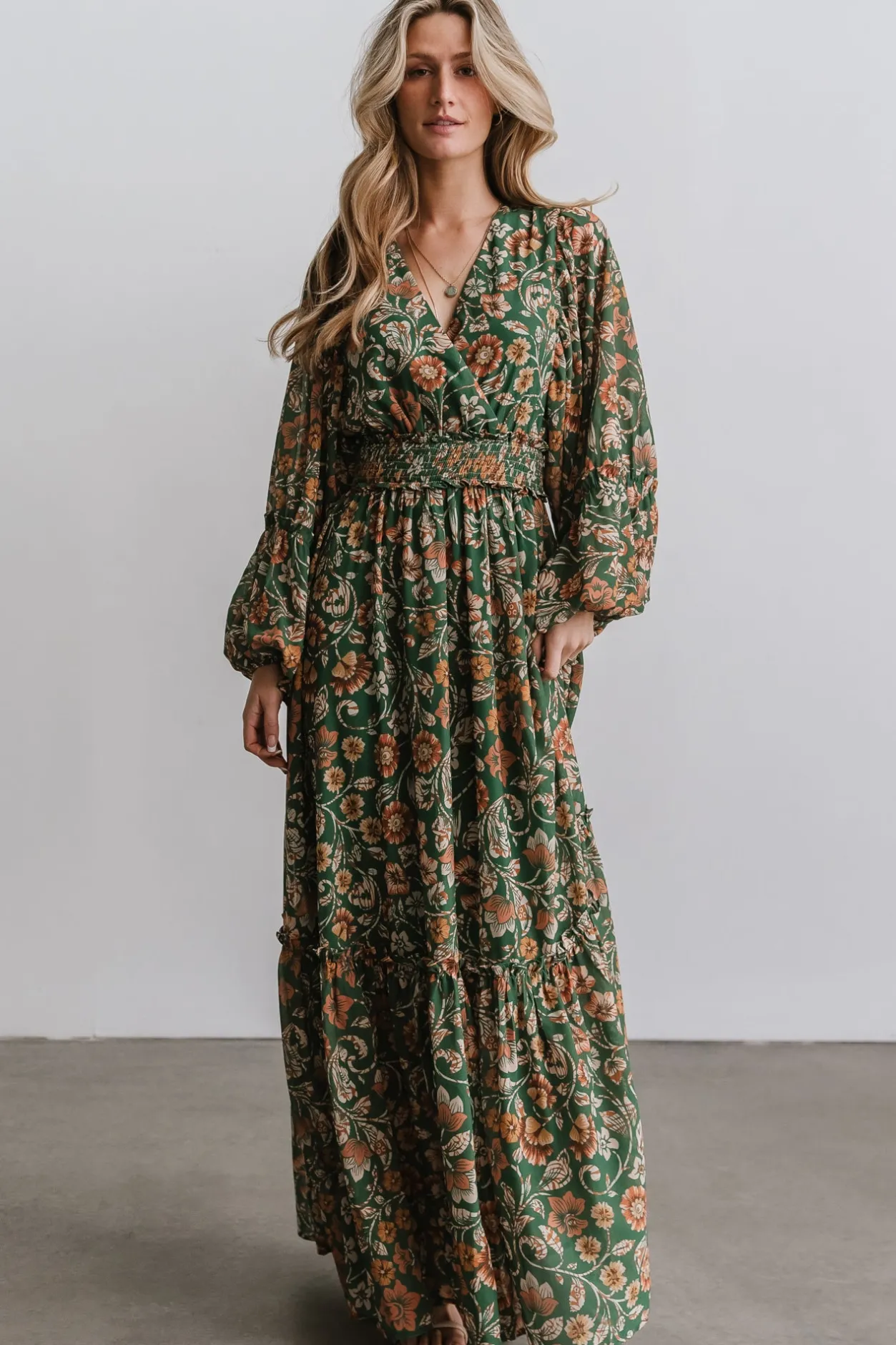 Outlet Baltic Born Bria Maxi Dress | Green Floral GreenFloral