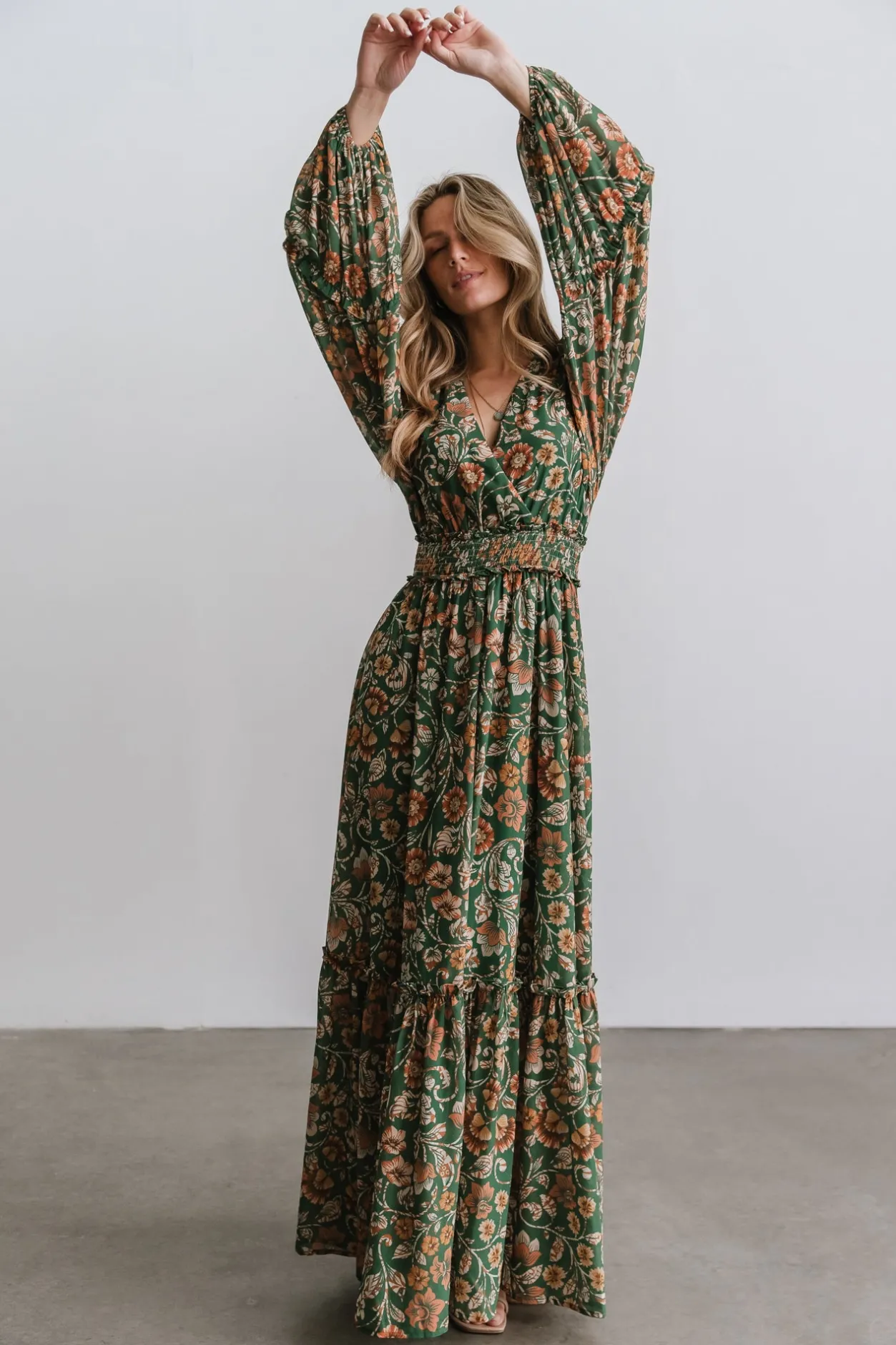 Outlet Baltic Born Bria Maxi Dress | Green Floral GreenFloral