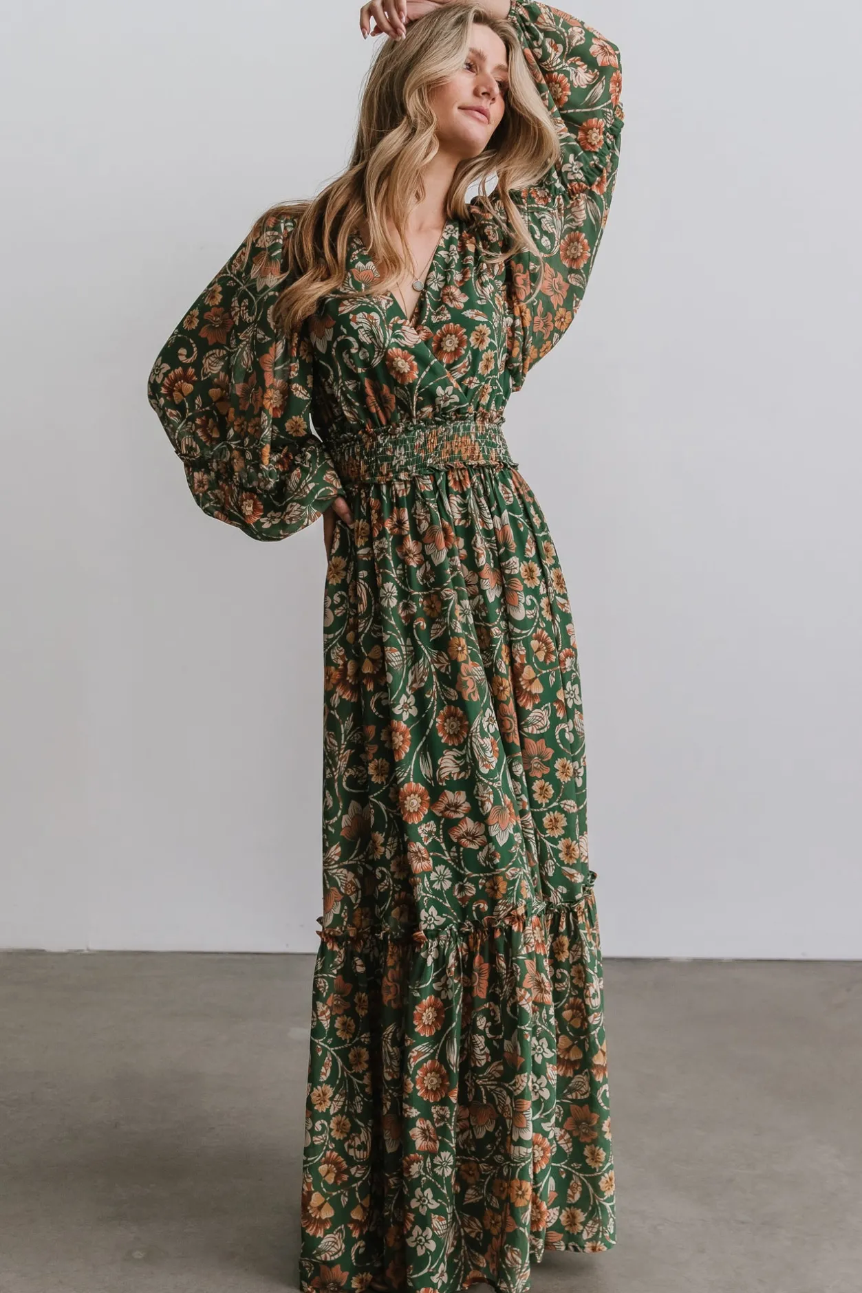 Outlet Baltic Born Bria Maxi Dress | Green Floral GreenFloral