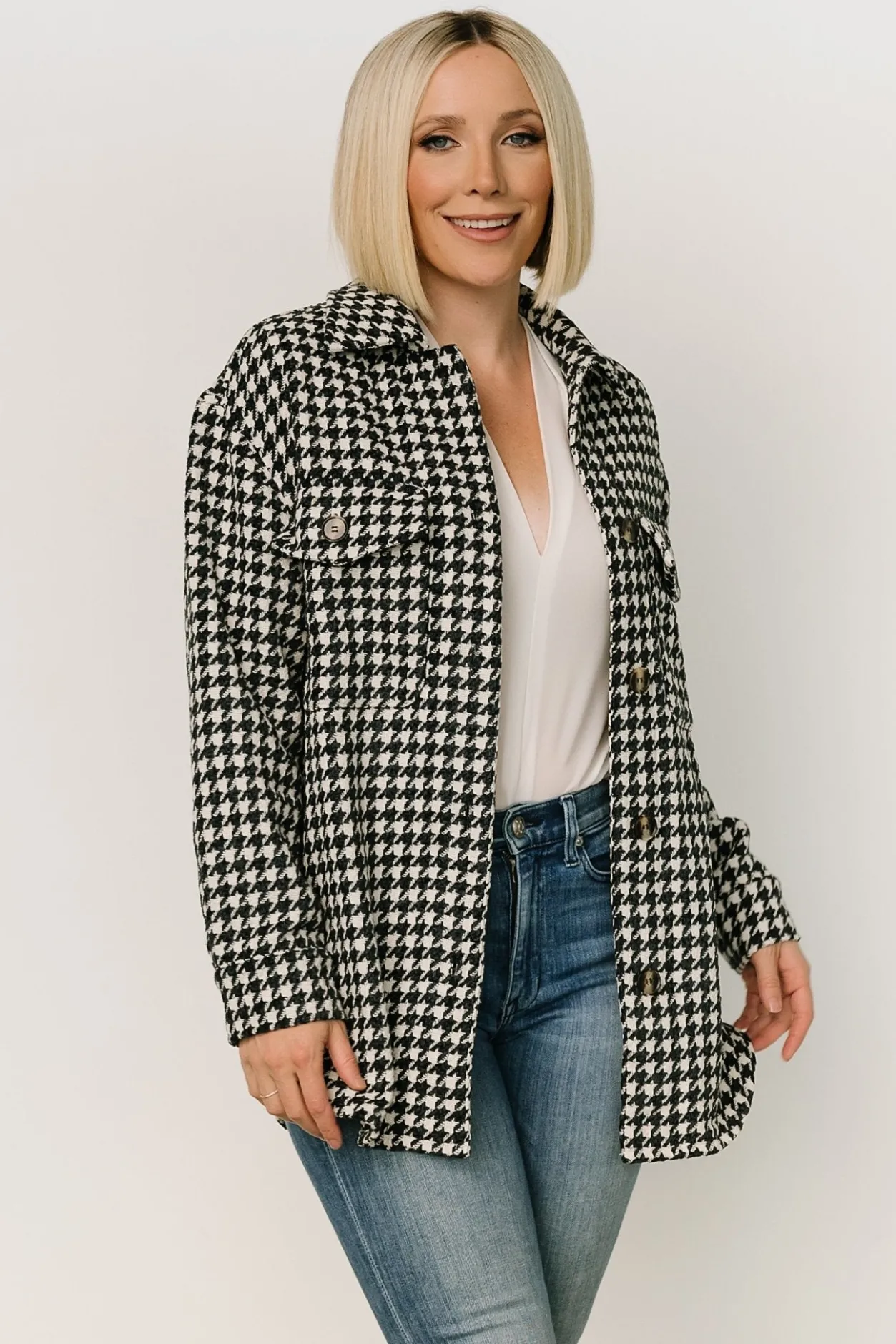 Sale Baltic Born Bridger Houndstooth Jacket | Dark Navy + Ivory DarkNavy+Ivory