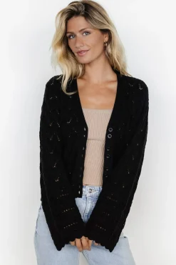 Clearance Baltic Born Brigid Pointelle Cardigan | Black