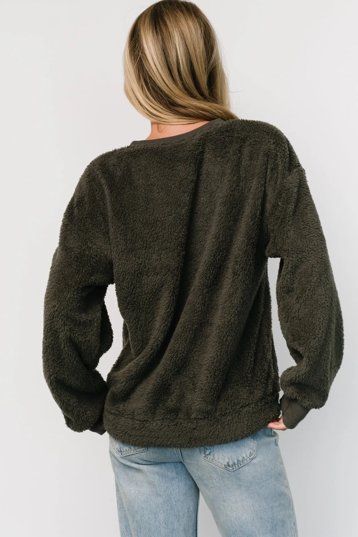 Sale Baltic Born Brina Teddy Crewneck | Charcoal Gray CharcoalGray