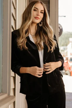 Hot Baltic Born Brinton Velvet Blazer | Black