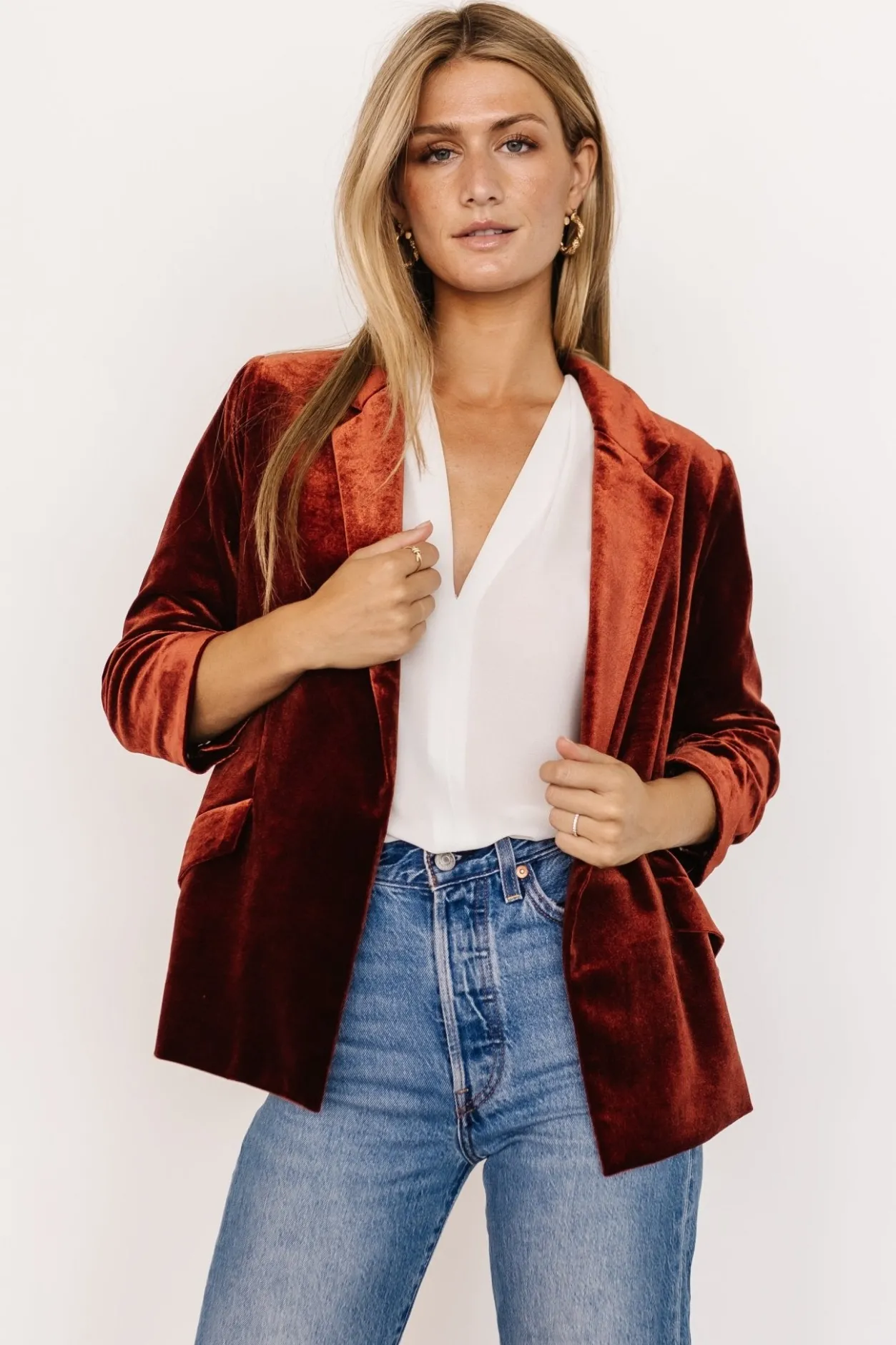 Outlet Baltic Born Brinton Velvet Blazer | Cinnamon