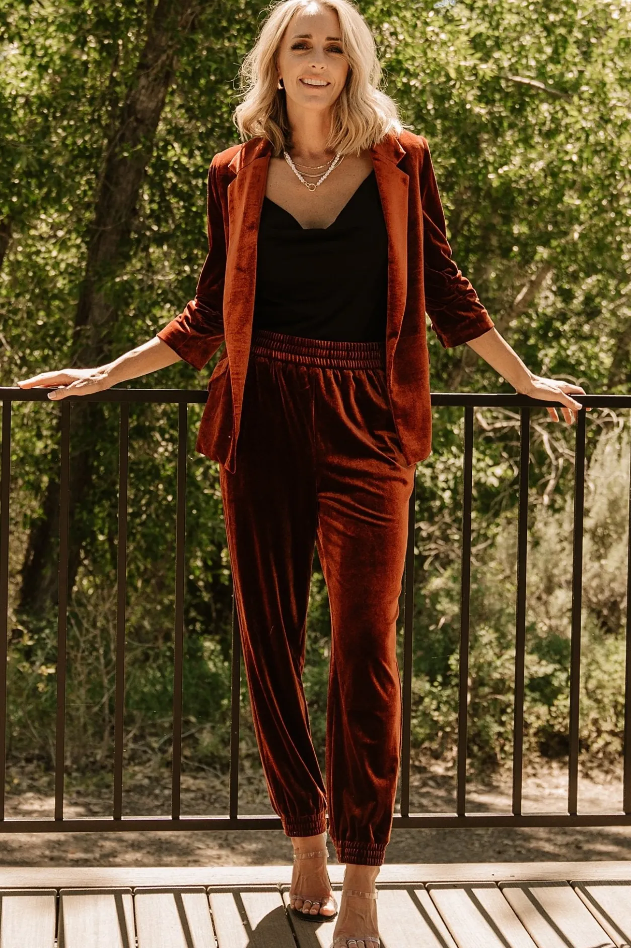 Outlet Baltic Born Brinton Velvet Blazer | Cinnamon