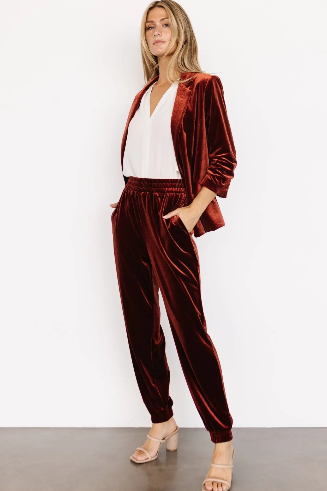 Outlet Baltic Born Brinton Velvet Blazer | Cinnamon