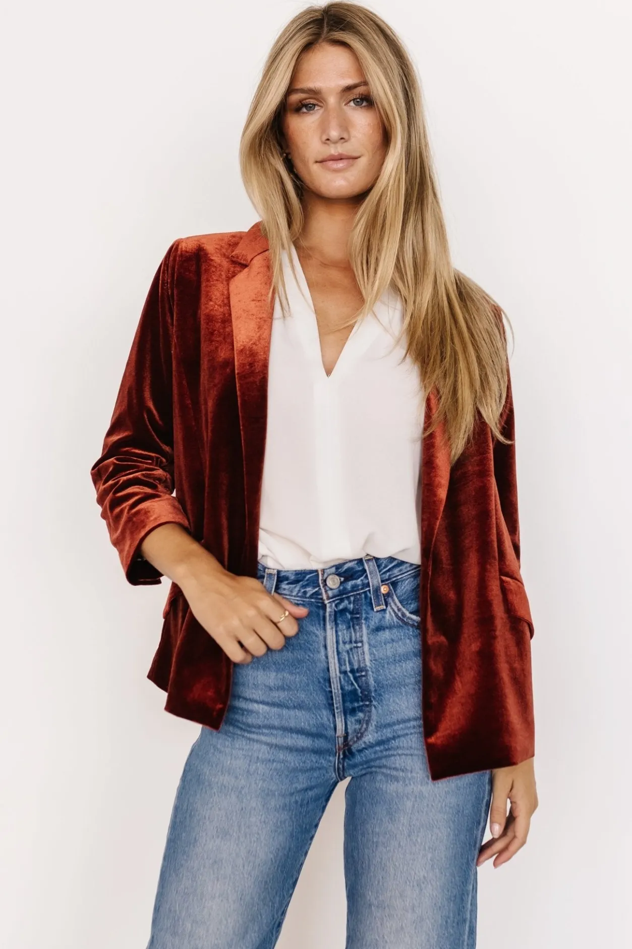 Outlet Baltic Born Brinton Velvet Blazer | Cinnamon