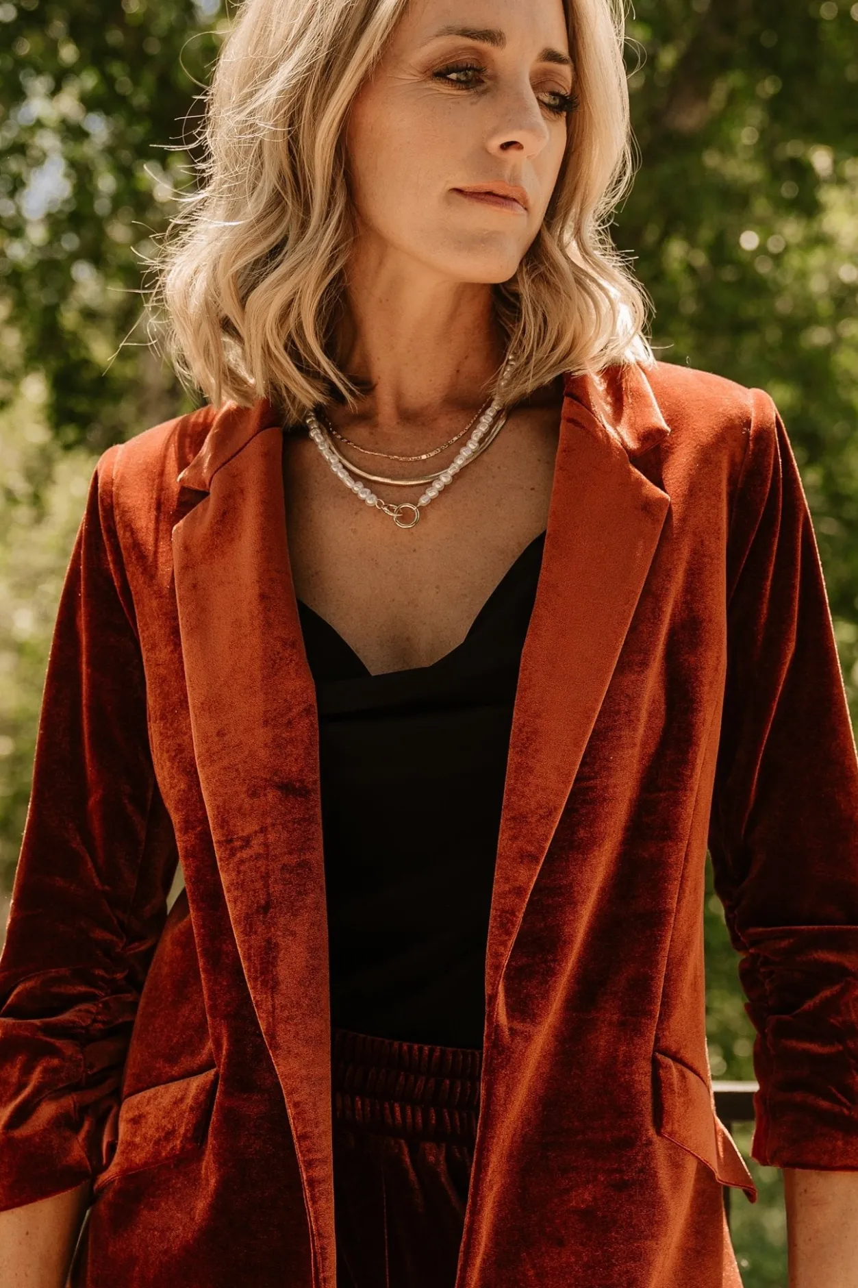 Outlet Baltic Born Brinton Velvet Blazer | Cinnamon