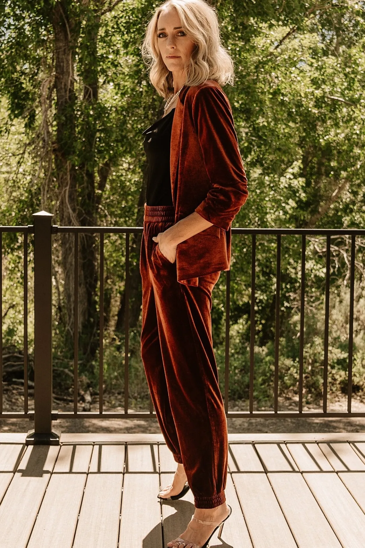 Outlet Baltic Born Brinton Velvet Blazer | Cinnamon