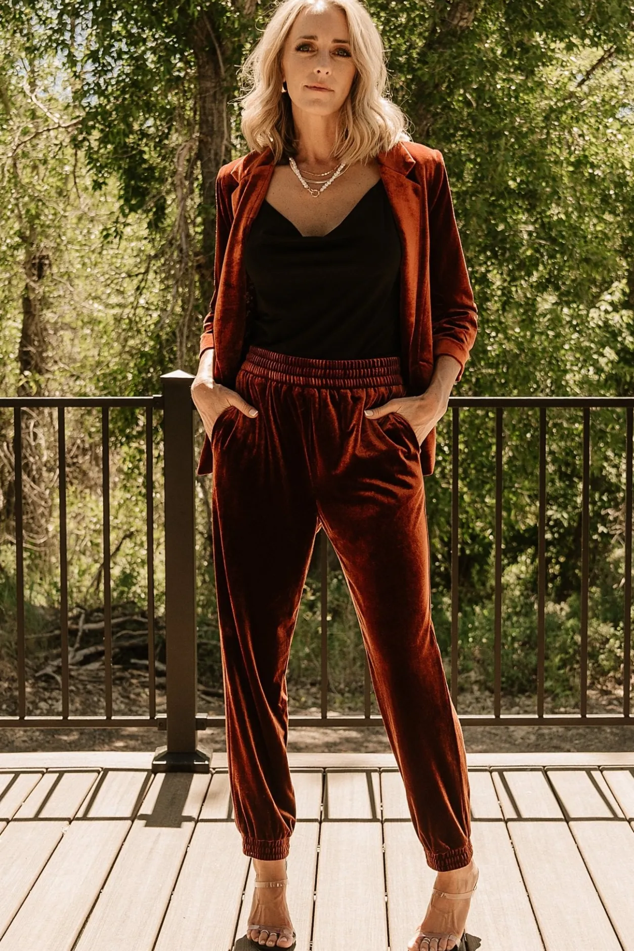 Outlet Baltic Born Brinton Velvet Blazer | Cinnamon