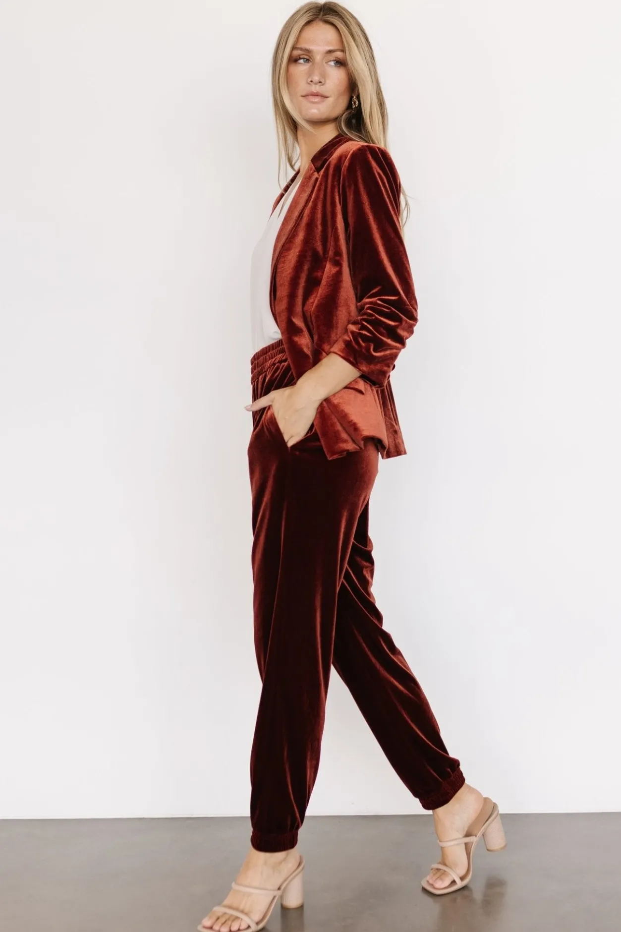 Outlet Baltic Born Brinton Velvet Blazer | Cinnamon
