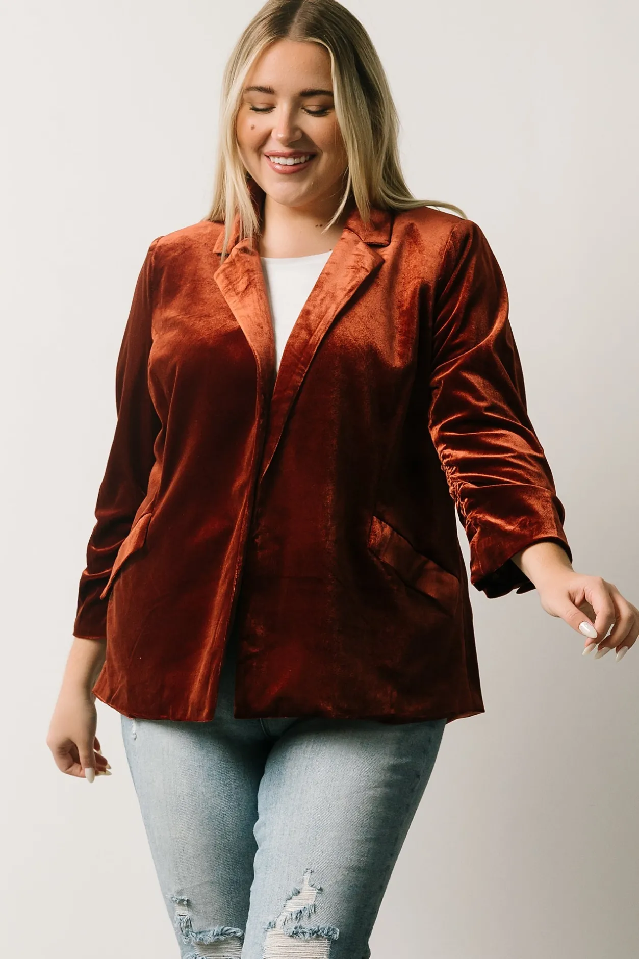 Outlet Baltic Born Brinton Velvet Blazer | Cinnamon