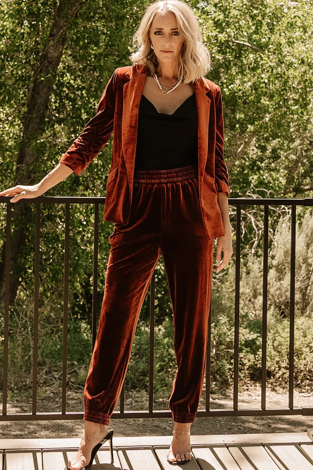 Outlet Baltic Born Brinton Velvet Blazer | Cinnamon
