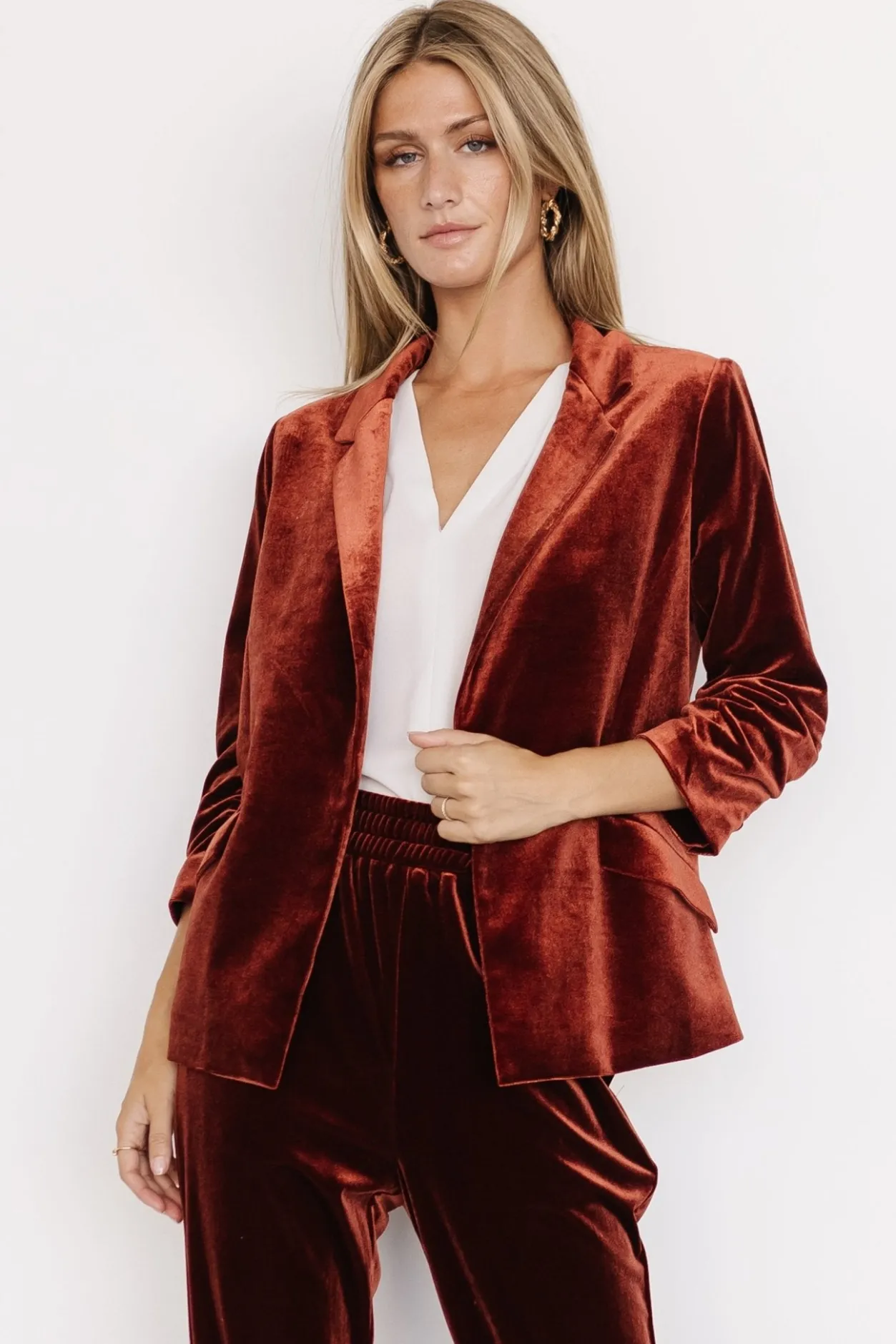 Outlet Baltic Born Brinton Velvet Blazer | Cinnamon