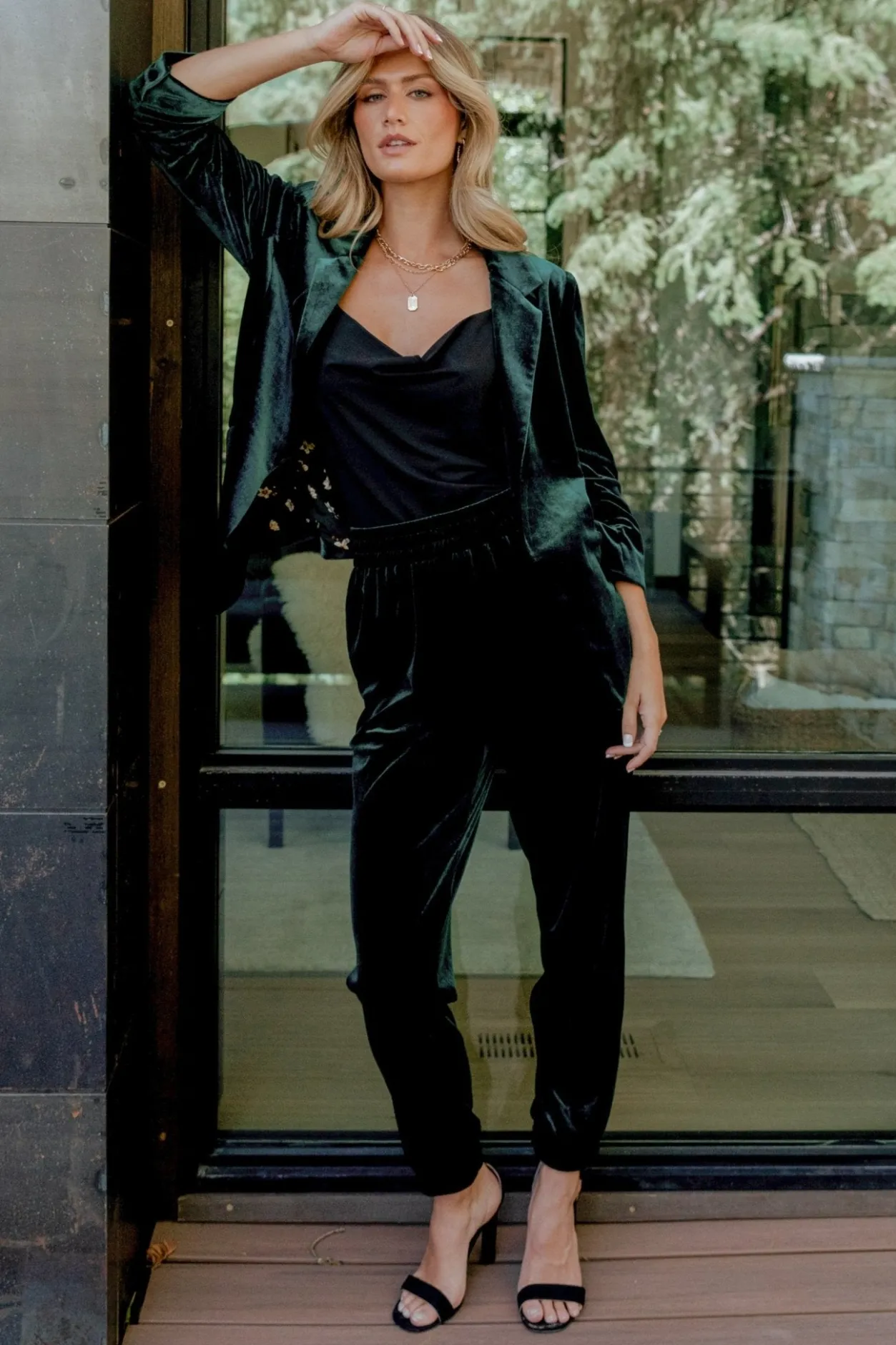 Hot Baltic Born Brinton Velvet Blazer | Dark Green DarkGreen