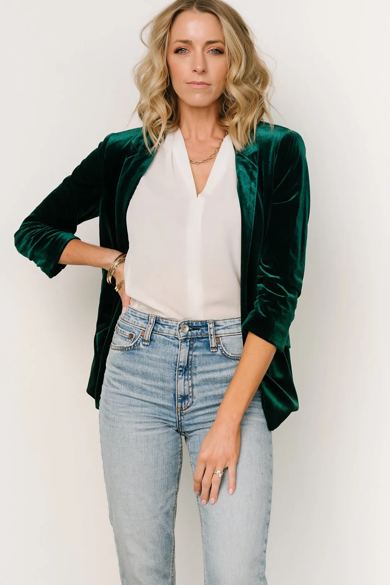 Hot Baltic Born Brinton Velvet Blazer | Dark Green DarkGreen