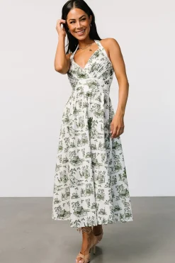 Sale Baltic Born Bristol Halter Midi Dress | Green Print GreenPrint