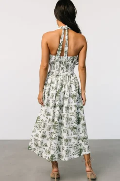 Sale Baltic Born Bristol Halter Midi Dress | Green Print GreenPrint